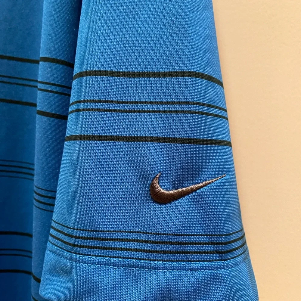 Nike Golf Blue Striped Polo Shirt